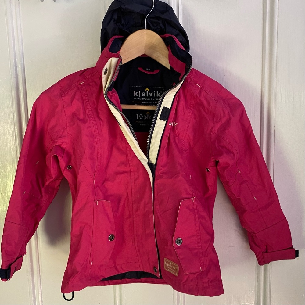 Kjelvik Jacket Girls Sz 8 (128 EU) Hooded Scandinavian Outdoor Pink Winter Ski